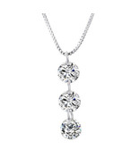 Crystals From Swarovski 6.00CTW Naked Drill Necklace &amp; Pendant Rhodium O... - £27.99 GBP