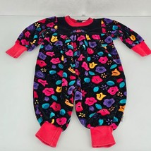 Baby Girl Clothes Vintage Gymboree Rainbow Tag 1995 Holiday Velour Romper 3-6 - $49.49