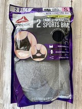 Reebok Womens Gray Black Seamless Sports Bras Medium Support - 2 pk *SIZE: SMALL - £8.56 GBP