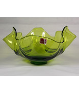 Viking Epic Drape Avocado Green Glass Candy Bowl #6806, Fruit Bowl, Comp... - £34.61 GBP