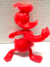 Vintage Marx Disney Donald Duck 6&quot; Red Plastic Figure - $9.90