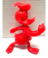 Vintage Marx Disney Donald Duck 6&quot; Red Plastic Figure - $183.03 MXN