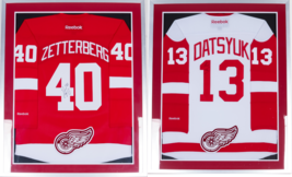 Lot of 2 Signed Redwings Hockey Jerseys Framed Datsyuk and Zetterberg - $1,485.00