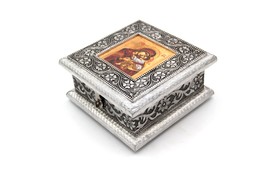 6&quot; Reliquary Relic Case Sanctified Box Virgin Mary Theotokos Icon Design... - $27.69