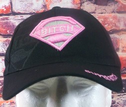Super Bitch Embroidered Black &amp; Pink Baseball Cap Adjustable Hat Women C... - $11.77