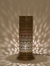 Antique Brass Moroccan Coloumn Lamp - Lamp Moroccan Table Brass Light Handmade - £206.64 GBP