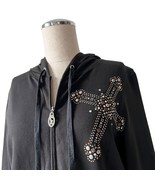 Christine Alexander Black Embellished Cross Zip Front Hoodie - Women&#39;s S - $699.36 MXN