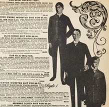 1900 Men&#39;s Suits Business Advertisement Victorian Sears Roebuck 5.25 x 7&quot;  - $368.12 MXN