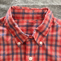 J Crew Mens Light Weight Shirt Size Small Coral Purple Checkered Button Down - £10.45 GBP