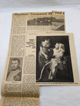 (2) Vintage Napoleon &#39;Conquered&#39; Elba Newspaper Clippings - $27.73 CAD