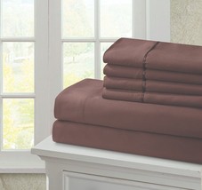 6 PC Sheet Set King Size Rich Mocha 2400 Virah Bella® Platinum Collection - £22.75 GBP