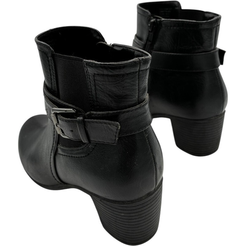 Croft & Barrow women's Britt Black Faux Leather 73277 Ankle Boots size 7.5 MED Item image 7