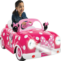 Minnie Mouse Convertible Car Battery-Powered Vehicle w/ Sound Effects, Ages 3+ - £158.00 GBP