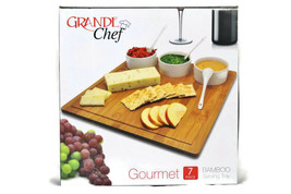 Grande Chef Gourmet 7 Piece Bamboo Serving Tray 13&quot; x 13&quot;  - £36.39 GBP