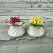Royal Adderley Rose Carnation Salt &amp; Pepper Shaker Set Flowers Floral - $10.24
