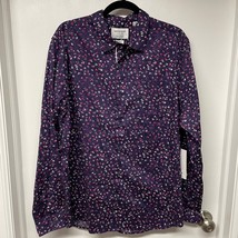 Paper Denim &amp; Cloth Slim Fit Stretch Fabric Button Up Shirt Floral Blue Size XL - £10.89 GBP