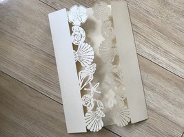 50pcs Ivory Seashell Wedding Invitation,Laser Cut Wedding Cards,Invitation - £43.20 GBP