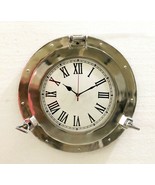 15&quot; Antique Marine Brass Ship Porthole Clock Nautical Wall Clock Home Decor - £61.28 GBP