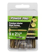 Hillman 42472 Power Pro Premium Interior Wood Screws #9 x 2-1/2&quot;, 50-Pack - $30.92 CAD