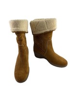 Casual Corner Womens Shoes Brown 10 M Suede Fur Lined Wedge Comfort Snow... - $64.95 CAD