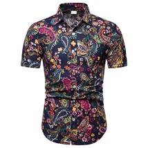  Shirt Men Hawaiian Shirt 2022 Fashion Vintage Shirt Mens Cotton Linen Dress Shi - £44.40 GBP