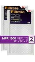 Filtrete 12x24x1 AC Furnace Air Filter MPR 1500 Healthy Living Ultra All... - £38.16 GBP