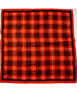 Red Black Tartan Plaid Checked Pattern Square Scarf Bandana 25.5&quot; - £19.91 GBP