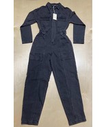 Universal Thread Women’s Black Denim Romper Jumpsuit Size 4 Long Sleeve ... - £30.50 GBP