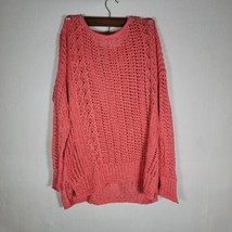 Chicos Pink Shimmer Sweater Size 0 Small, Gently Used, slip holes, summer cover - £10.75 GBP