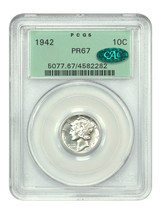 1942 10C PCGS/CAC PR67 (Ogh) - £404.81 GBP