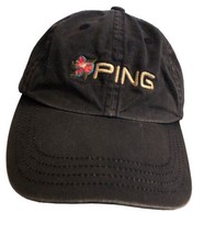 Womens Ping Golf Flower Floral StrapBack Hat Cap Ladies SpellOut Logo - Blue - £9.03 GBP