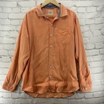 Tommy Bahama Jeans Button Down Shirt Mens Sz L Orange Long Sleeve  - $19.79