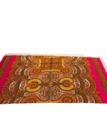 ray strauss 70s unlimited pink paisley fringe tapestry shawl scarf 40 x ... - $24.74