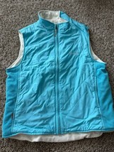 Sunice Vest Womens Blue White Fleece Reversible Full Zip Size Medium Sle... - $16.82