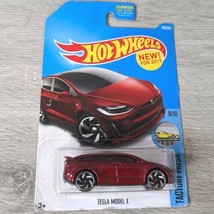 Hot Wheels 2017 New Models - Tesla Model X - Red - New on Worn Card - $12.95