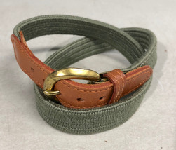 Womens Green One Size Leather and Stretch Fashion Belt - £6.50 GBP