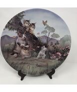 Hanna’s Handiwork Decorative Vintage Porcalin Plate Cats And Butterflies... - $19.32