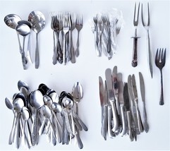 Lot Vintage 94pc Assorted Pattern Stainless Spoons Art Craft Resale Flatware - £38.26 GBP