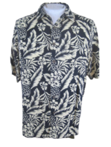 OCEAN PACIFIC Hawaiian ALOHA shirt L p2p 24&quot; rayon 2 tone tropical floral VTG - £19.34 GBP