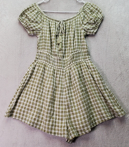 American Eagle Outfitters Romper Womens Size Medium Green Check Lined Dr... - $23.02