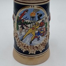 Vintage German Beer Stein 1980 LAKE PLACID WINTER OLYMPICS   3D Effect - $60.46