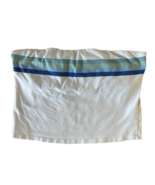 Full Tilt Women&#39;s Tube Top Cropped Strapless Cotton Size M White w/ Blue... - £3.94 GBP