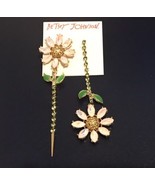 BETSEY JOHNSON DAISY FLOWER,GOLD,IRIDESCENT CRYSTALS MISMATCH DANGLING E... - $42.03