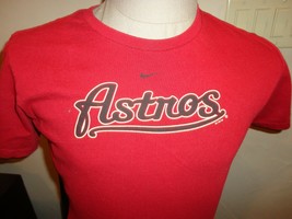 Nike Houston Astros Red MLB Baseball TShirt WOMENS  L Very Good Condition Cotton - £17.33 GBP