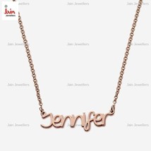 Authenticity Guarantee 
Real Solid 14 Kt Rose Gold Custom Name Necklace Perso... - £450.12 GBP