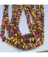Collana di perle di vetro multicolore di ispirazione veneziana 10 mm ros... - $769.44 MXN