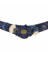 Vintage 1980s Nina Arjani Leatherock Black Embellished Jeweled V Belt Sm... - £35.02 GBP