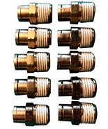 Male Straight 1/4&quot; Tube to 1/4&quot; Thread Push in Pneumatic Fitting 10 Pk #... - £14.99 GBP