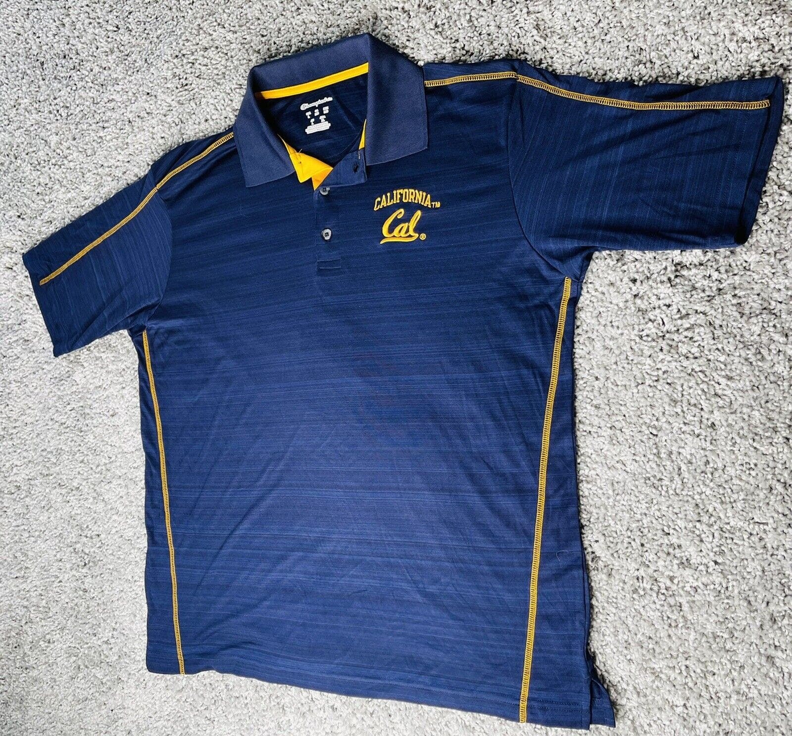 Polo Men’s Shirt California Golden Bears Champion Blue Sz Large Casual - $16.07