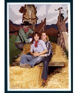 High School Barn Dance Boy/Girl on Hay Cowboy in Background - $7.48